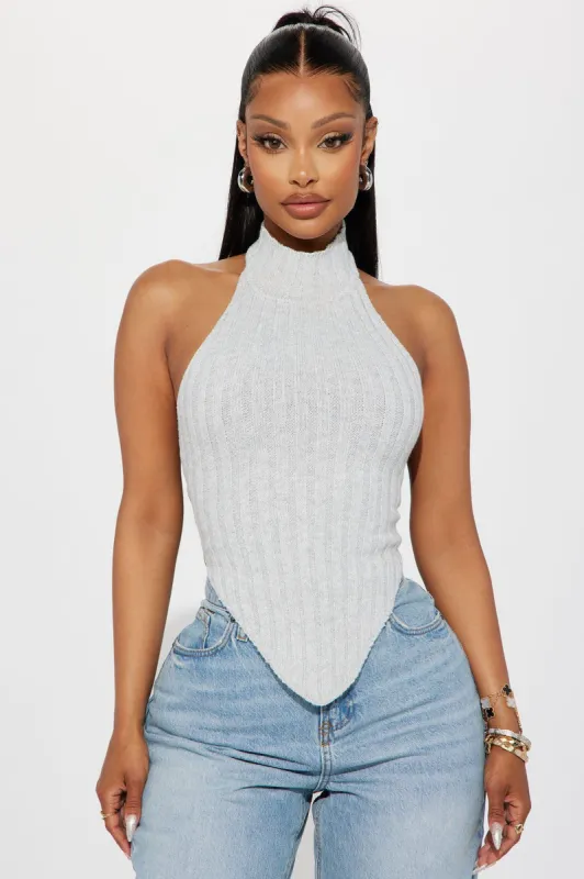 Kinslie Sweater Top - Grey made by Fashion Nova