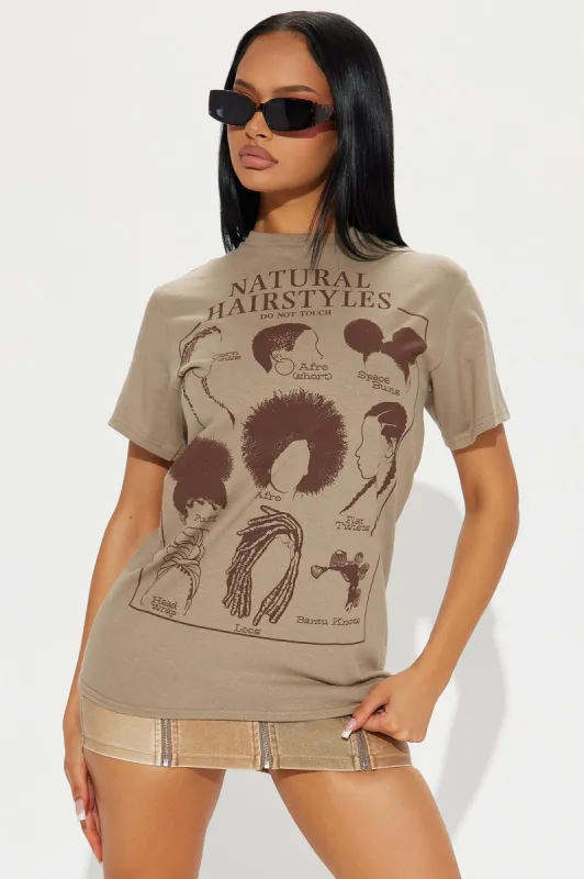 Embracing Natural Beauty Graphic Tee - Taupe sold by Fashion Nova
