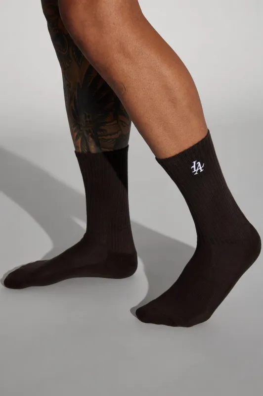 LA Crew Socks - Brown sold by Fashion Nova