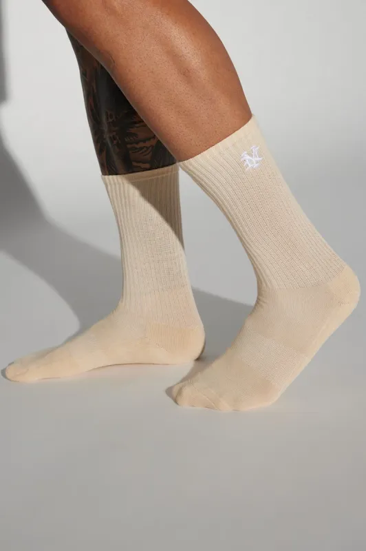 NY Crew Socks - Cream sold by Fashion Nova