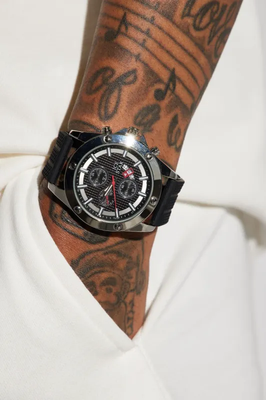 Waste Of Time Watch - Silver/Black sold by Fashion Nova