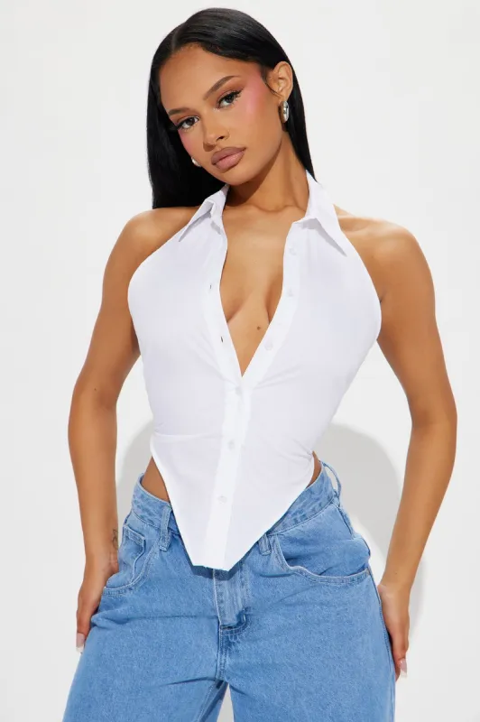 Hailey Shirt - White sold by Fashion Nova