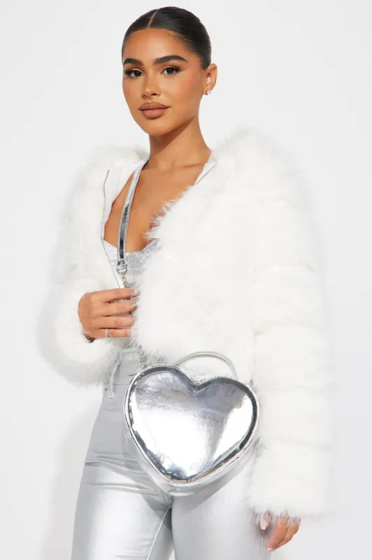 Flashy Heart Crossbody Bag  - Silver sold by Fashion Nova