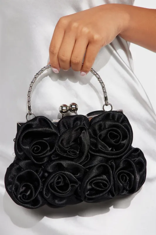 Born To Bloom Clutch - Black made by Fashion Nova