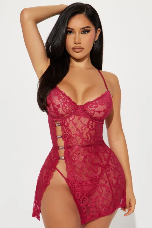 Your Girl Lace Babydoll - Magenta sold by Fashion Nova