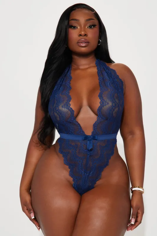 Your Desire Is Mine Lace Teddy - Navy sold by Fashion Nova