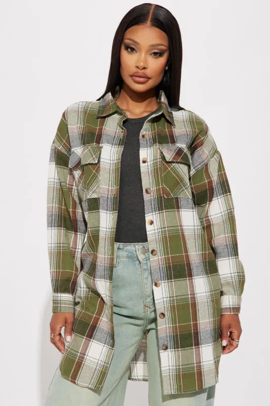 Everglades Plaid Shirt - Green/combo sold by Fashion Nova
