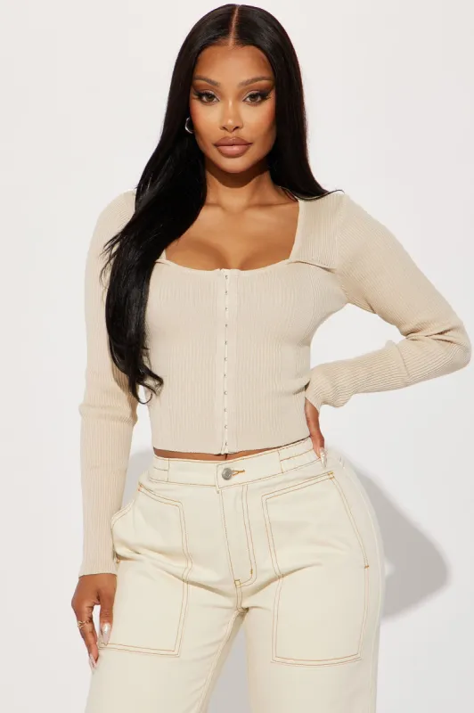 Sasha Sweater Top - Oatmeal sold by Fashion Nova