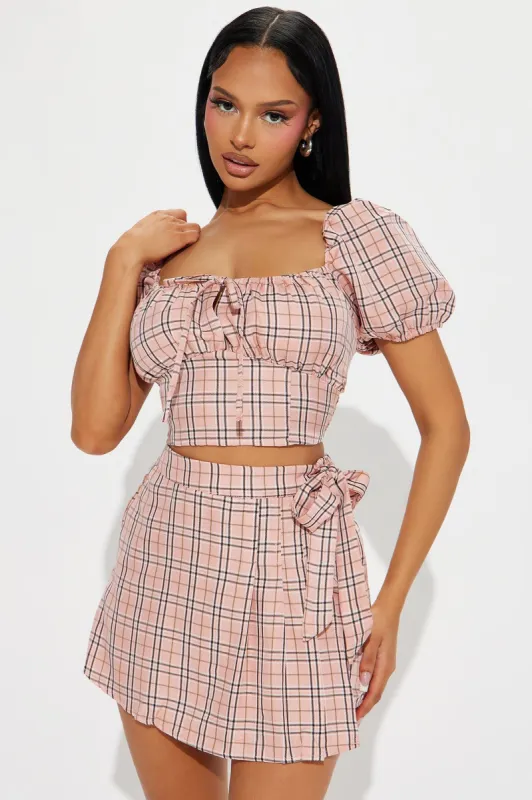 Walk My Way Mini Skirt Set - Pink sold by Fashion Nova
