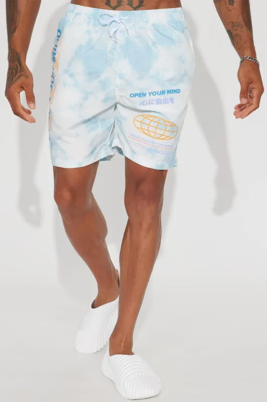 Open Your Mind Swim Trunks - Multi Color sold by Fashion Nova