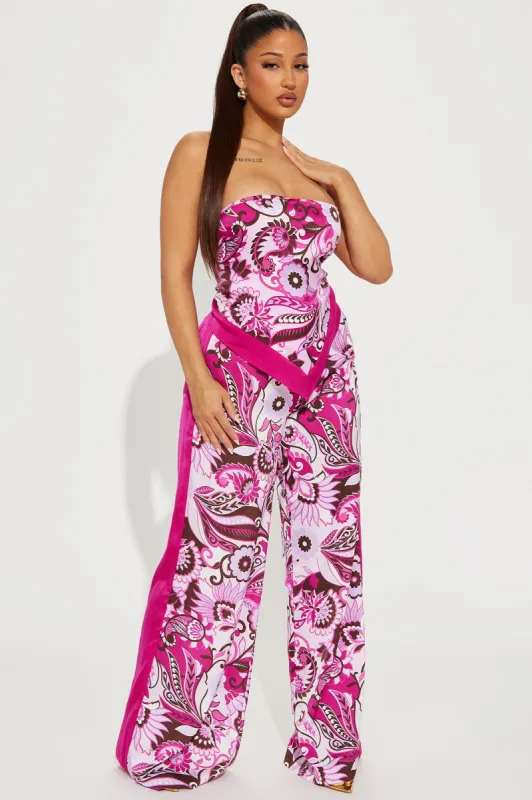 Kiki Satin Pant Set - Pink sold by Fashion Nova