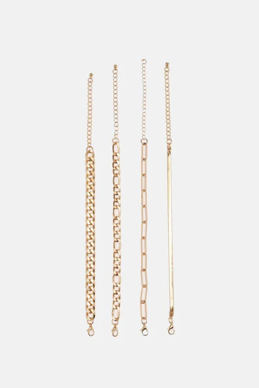 All Worth It 4 Piece Bracelet Set - Gold made by Fashion Nova