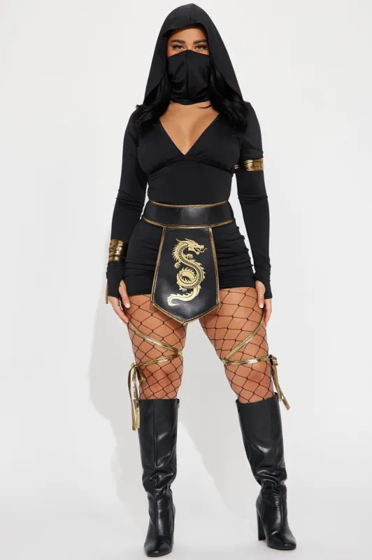 Keep On Slaying Ninja 3 Piece Costume Set - Black/Gold sold by Fashion Nova