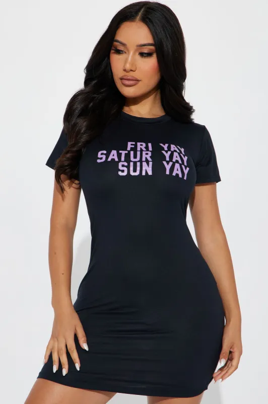 Weekend Ready PJ Sleep Shirt - Black sold by Fashion Nova