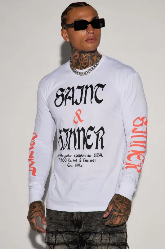 Saint & Sinner Long Sleeve Tee - White sold by Fashion Nova