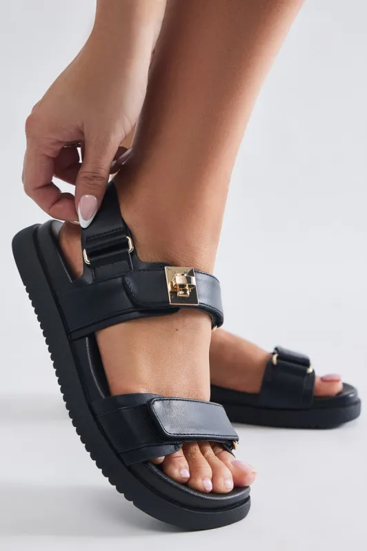 From The Start Sandals - Black sold by Fashion Nova