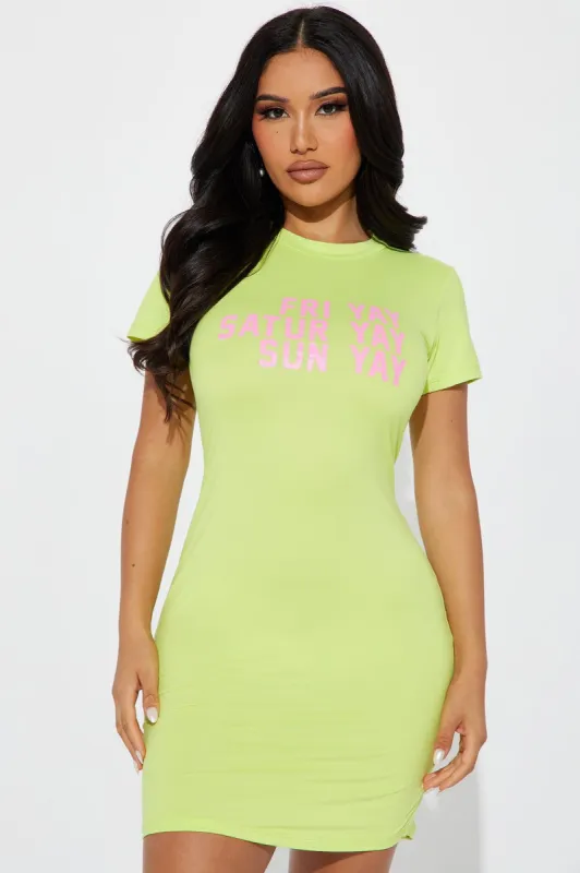 Weekend Ready PJ Sleep Shirt - Lime made by Fashion Nova