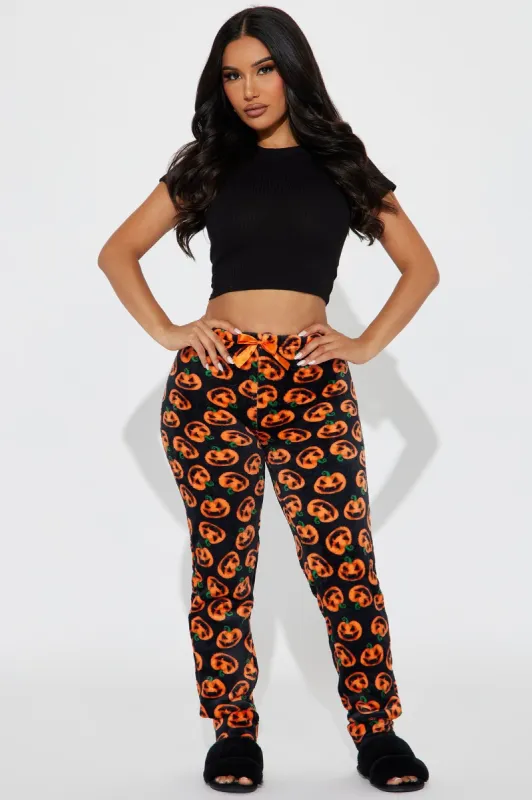 Pumpkin Patch Cuddles PJ Joggers - Black/Orange sold by Fashion Nova