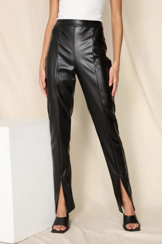 Mischa Faux Leather Pant - Black sold by Fashion Nova