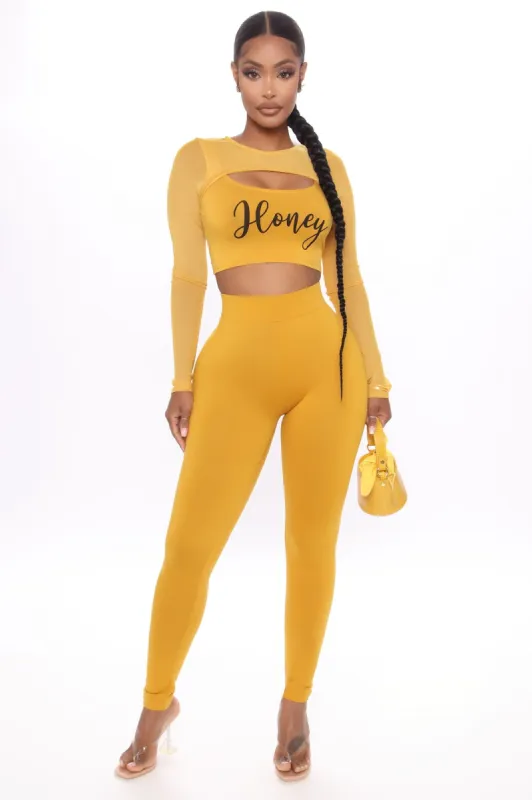 I'll Drive High Rise Legging - Mustard sold by Fashion Nova