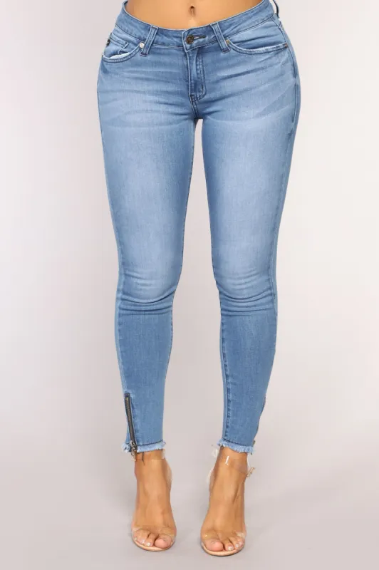All That Jazz Ankle Jeans - Medium Blue Wash sold by Fashion Nova
