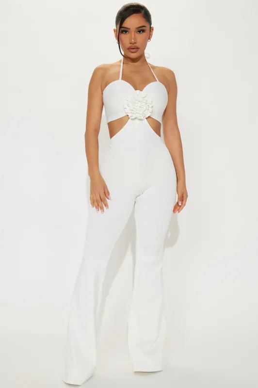 Ferrara Bandage Jumpsuit - White sold by Fashion Nova