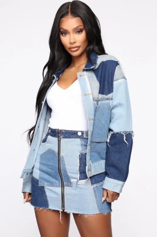 Causing Trouble Denim Jacket - Medium Wash sold by Fashion Nova