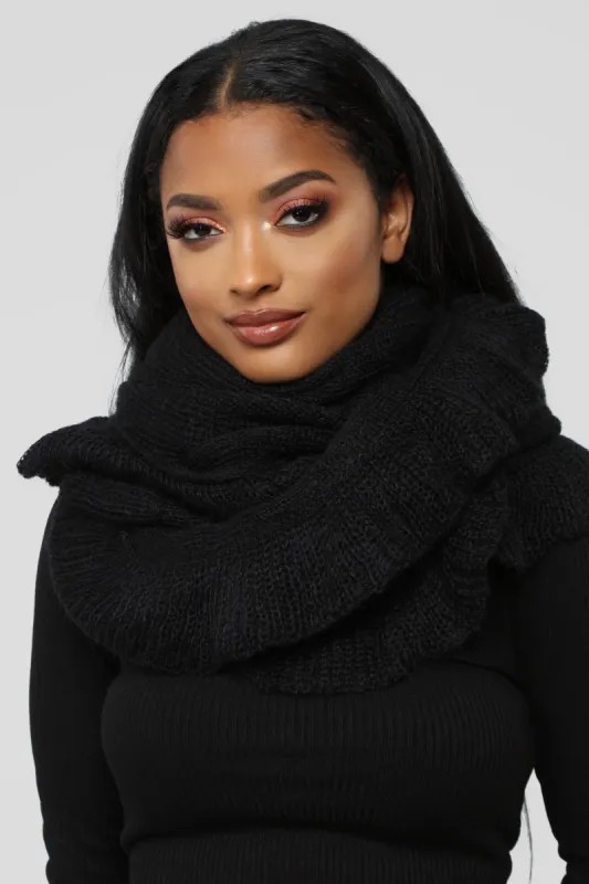 Ruffle Me Up Scarf - Black sold by Fashion Nova