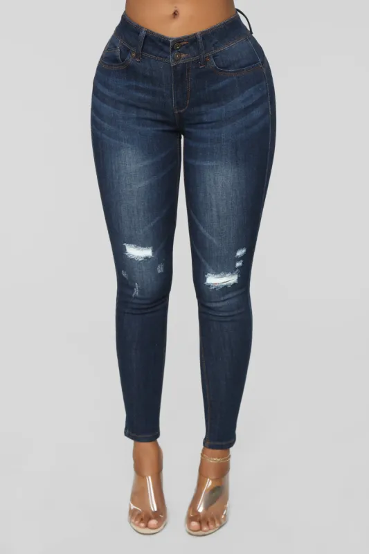 Can't Stop Me Distressed Jeans - Dark Denim sold by Fashion Nova