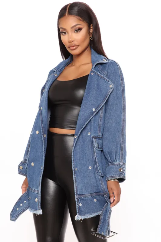 Into You Oversize Denim Jacket - Medium Wash sold by Fashion Nova