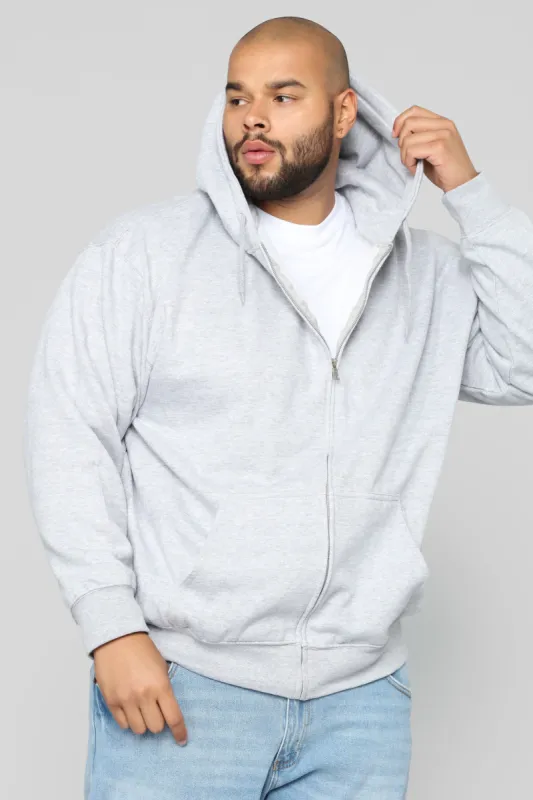 Territory Zip Hoodie - Heather Grey sold by Fashion Nova