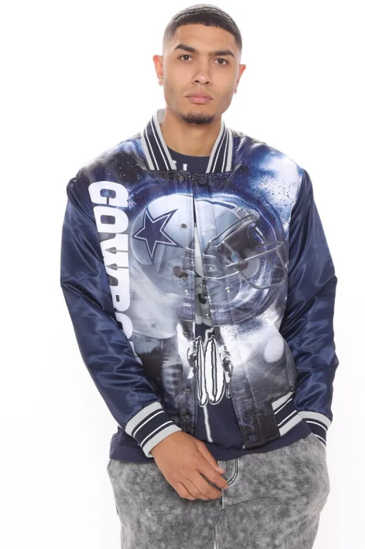 Cowboys Bomber Jacket - Navy/combo sold by Fashion Nova