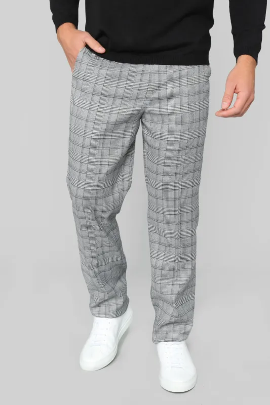 Jackson Trouser Pants - Grey Plaid sold by Fashion Nova