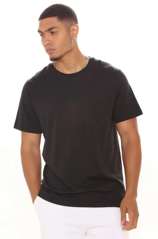 The Essential Pocket Tee - Black/combo sold by Fashion Nova