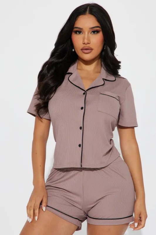 Morning Coffee PJ Short Set - Mocha sold by Fashion Nova