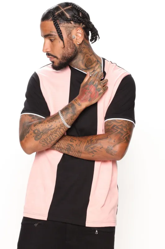 Answer The Call Short Sleeve Tee - Pink/combo sold by Fashion Nova