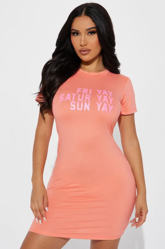 Weekend Ready PJ Sleep Shirt - Orange made by Fashion Nova