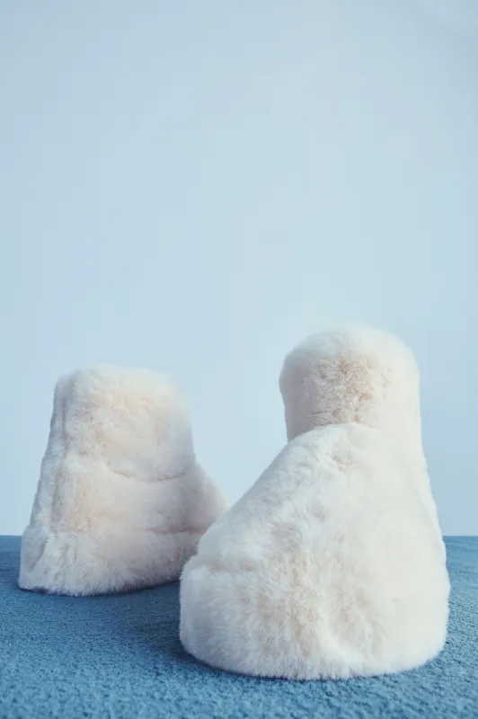 A Cozy Night Booties - Cream sold by Fashion Nova