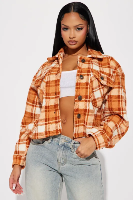 Put The Time In Shacket - Orange made by Fashion Nova