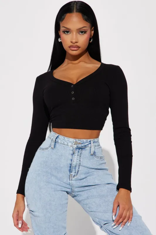 Nikki Ribbed Top - Black sold by Fashion Nova