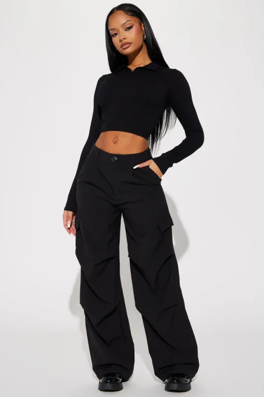 In The Mix Cargo Trouser - Black sold by Fashion Nova
