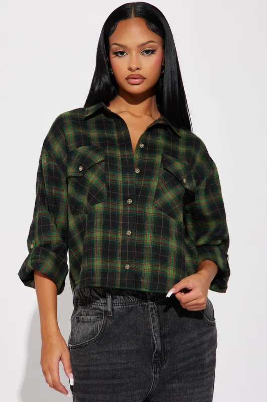 Elliot Plaid Shirt - Green/combo sold by Fashion Nova