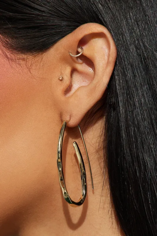 In The Swirls Hoop Earrings - Gold sold by Fashion Nova