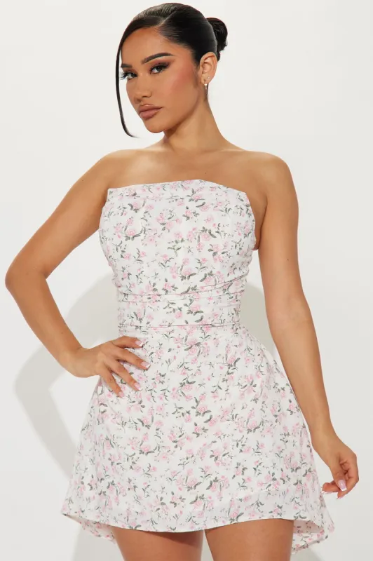Milena Mini Dress - White/combo sold by Fashion Nova