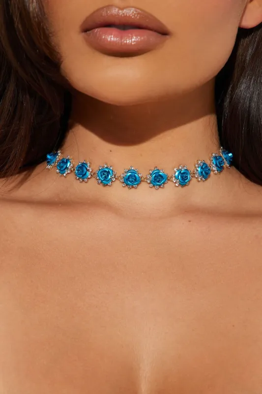 Give You Affection Choker - Gold/Blue sold by Fashion Nova