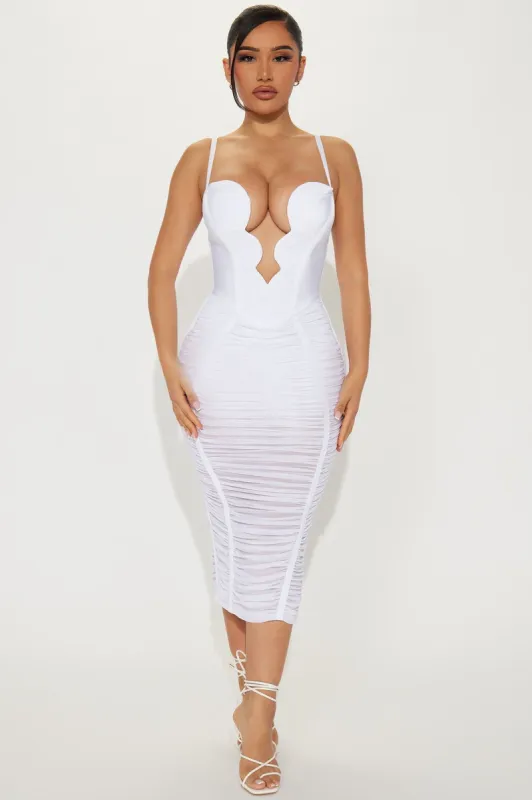 Analise Bandage Midi Dress - White sold by Fashion Nova