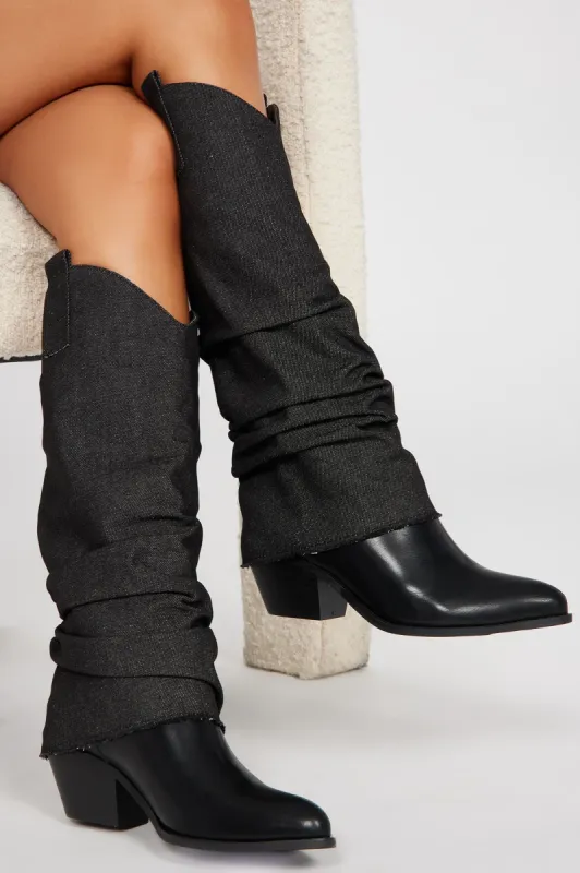 Coolest In The Streets Knee High Boots - Black sold by Fashion Nova