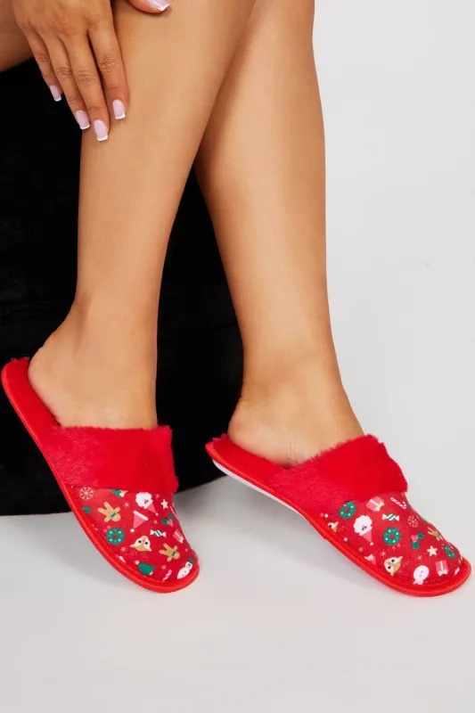 Christmas Countdown Slippers - Red sold by Fashion Nova
