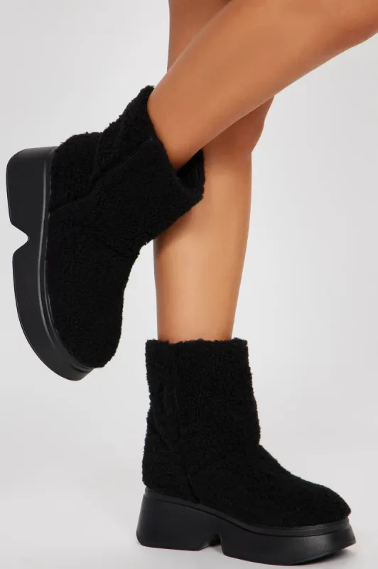 Snow Bunny Booties - Black sold by Fashion Nova