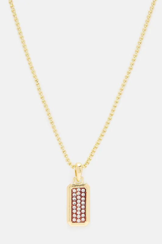 Elongated Rhinestone Chain Necklace - Gold sold by Fashion Nova